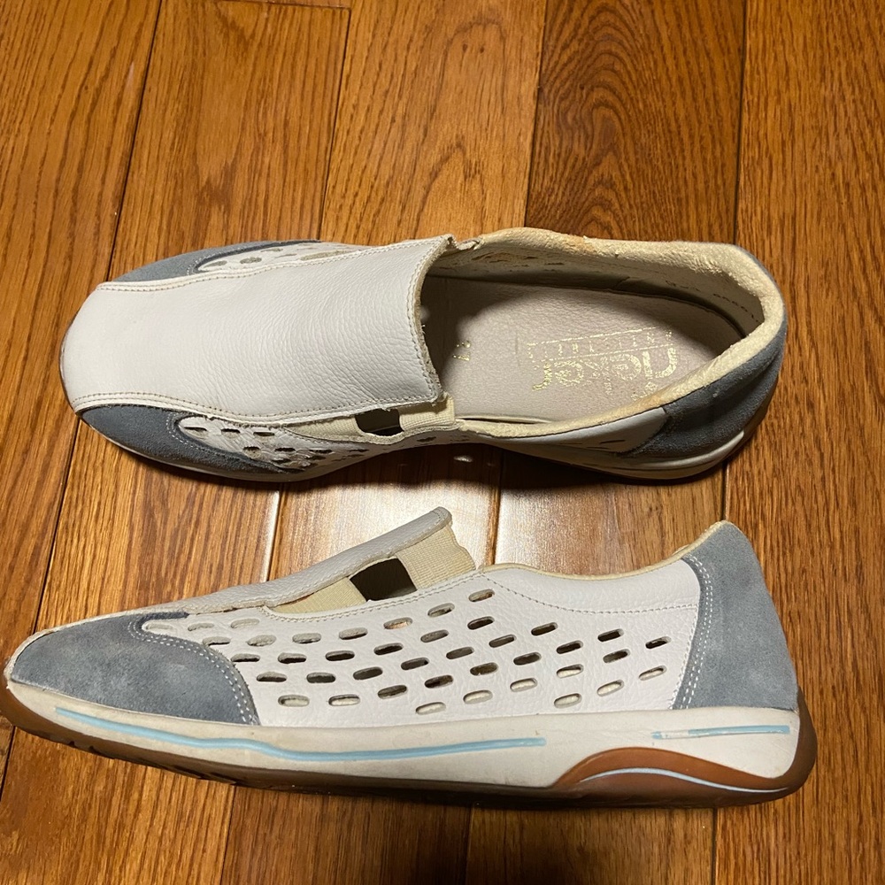 Casual White and Gray women’s Slip-On rieker Shoes